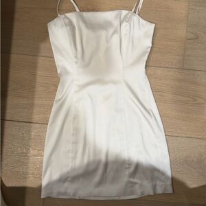 Sunday Best Cream Satin Dress